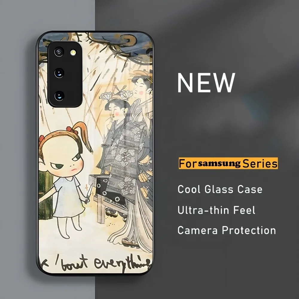 Art Cartoon Aesthetic Yoshitomo Nara Phone Case  for Samsung s 24 ultra plus 23 22 21 20 a 34 54 53 note20 m 54 glass cover