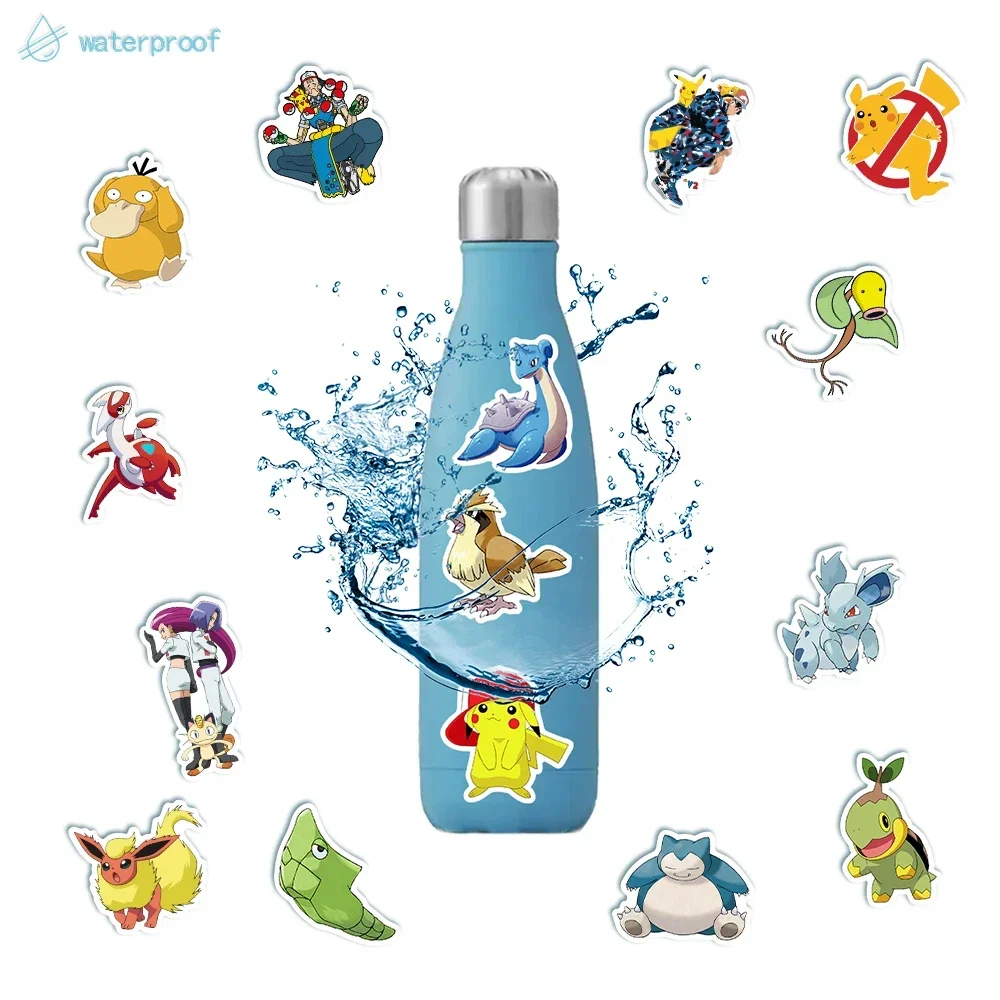 Kawaii Pokemon Anime Stickers Pikachu Stickers Waterproof Laptop Suitcase Skateboard Guitar Cartoon Stickers Kid Gift Toys