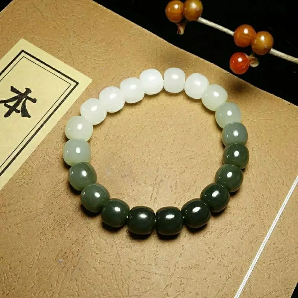 Natural Hotan Gradient Old Bead Single Circle Hand String Women's Simple and Versatile Bracelet