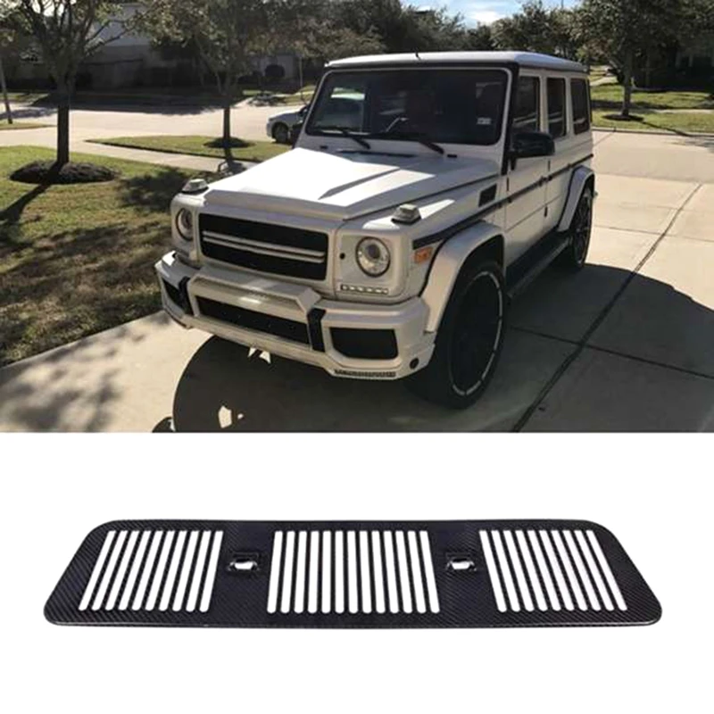 For Mercedes Benz G Class W463 G350 G500 G63 2006-2018 Carbon Fiber Hood Air Flow Intake Vent Cover Sticker Trim Replacement