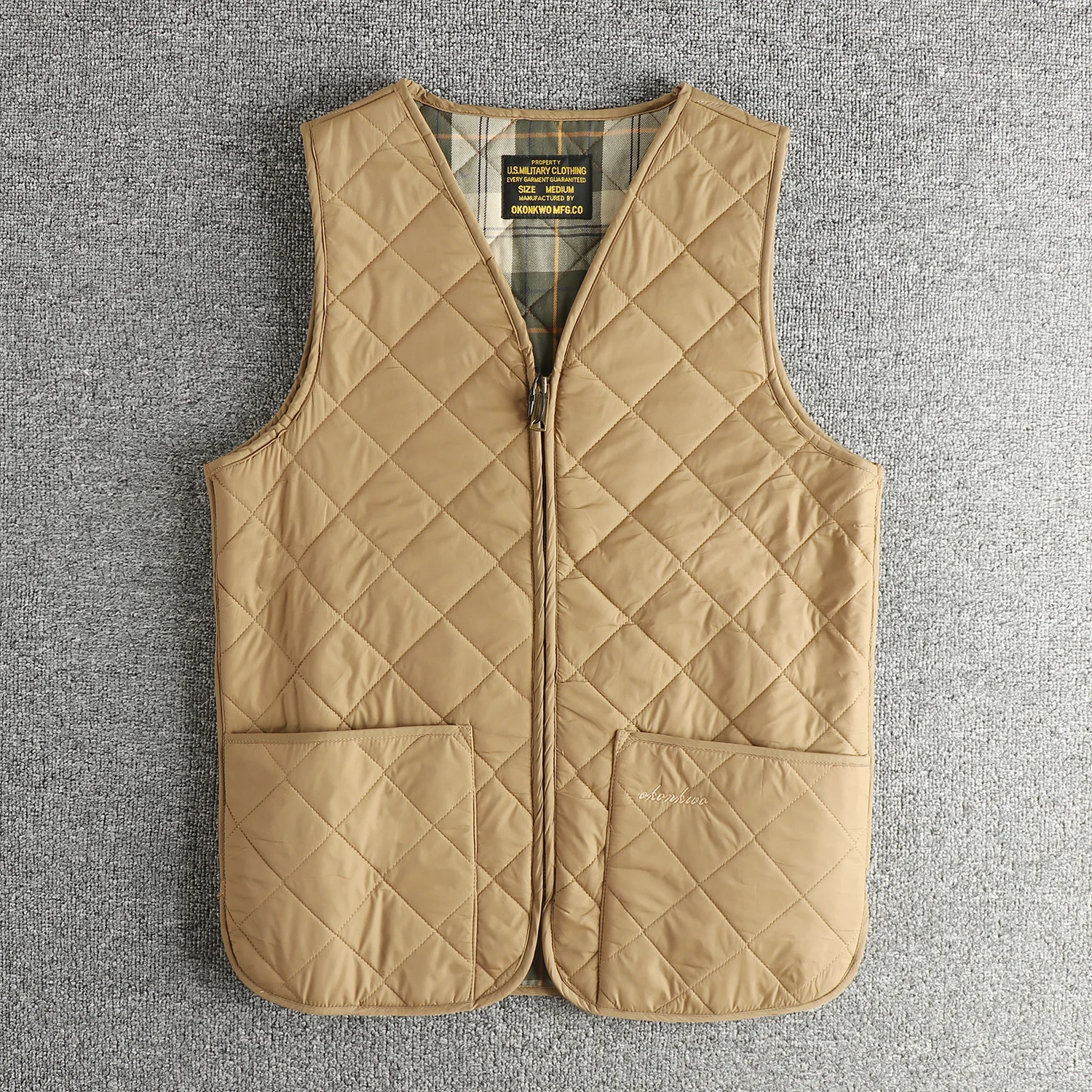 Amekaji الأمريكية الرجعية العسكرية نمط عادية الماس مبطن مشمع القطن الرجال سترة سترة الخريف الشتاء مبطن سترة غير رسمية