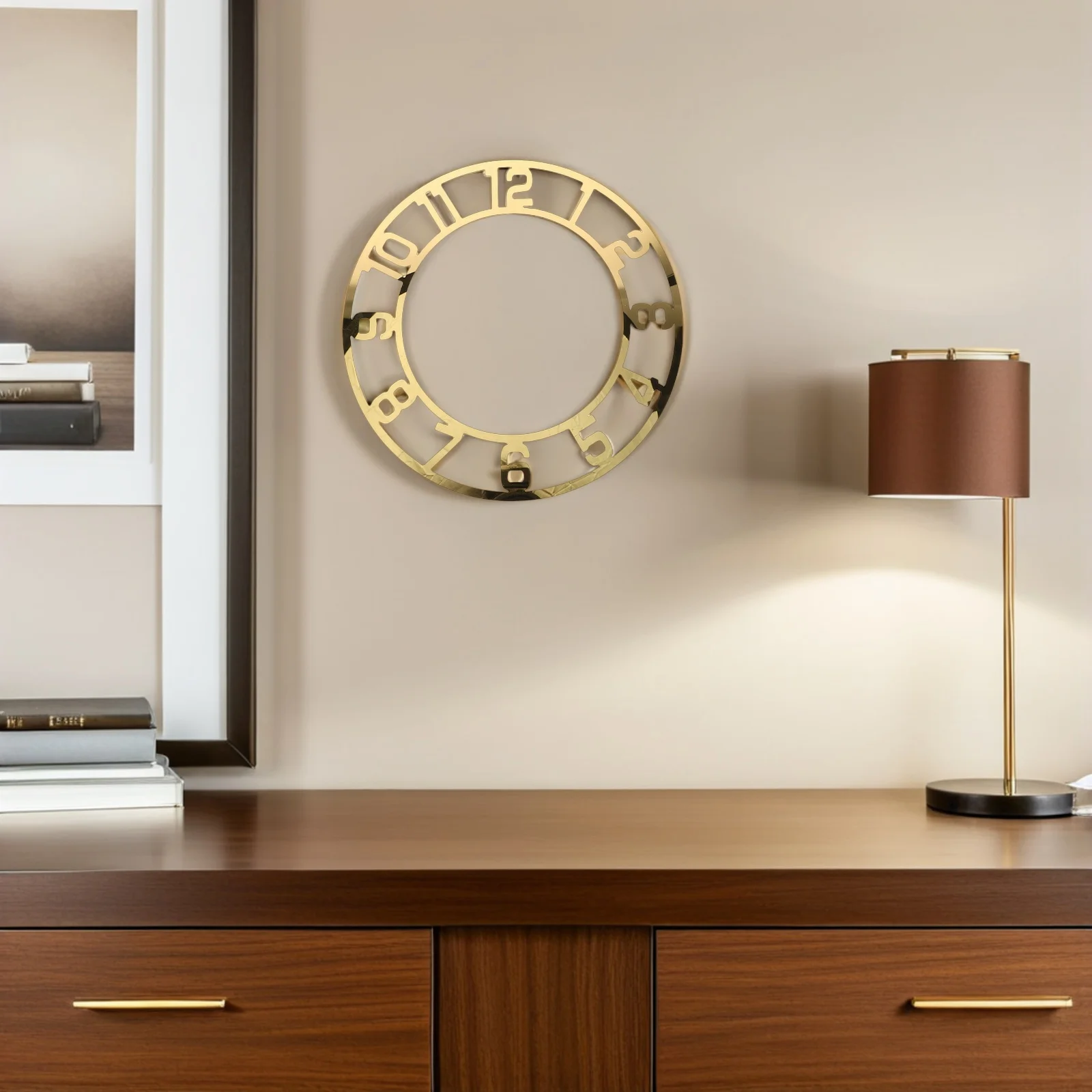 

2pcs 9.82 Inch Round Mirror Face Acrylic Wall Sticker With Arabic Numerals Modern Digital Clock For Home Living Room Decor Wall