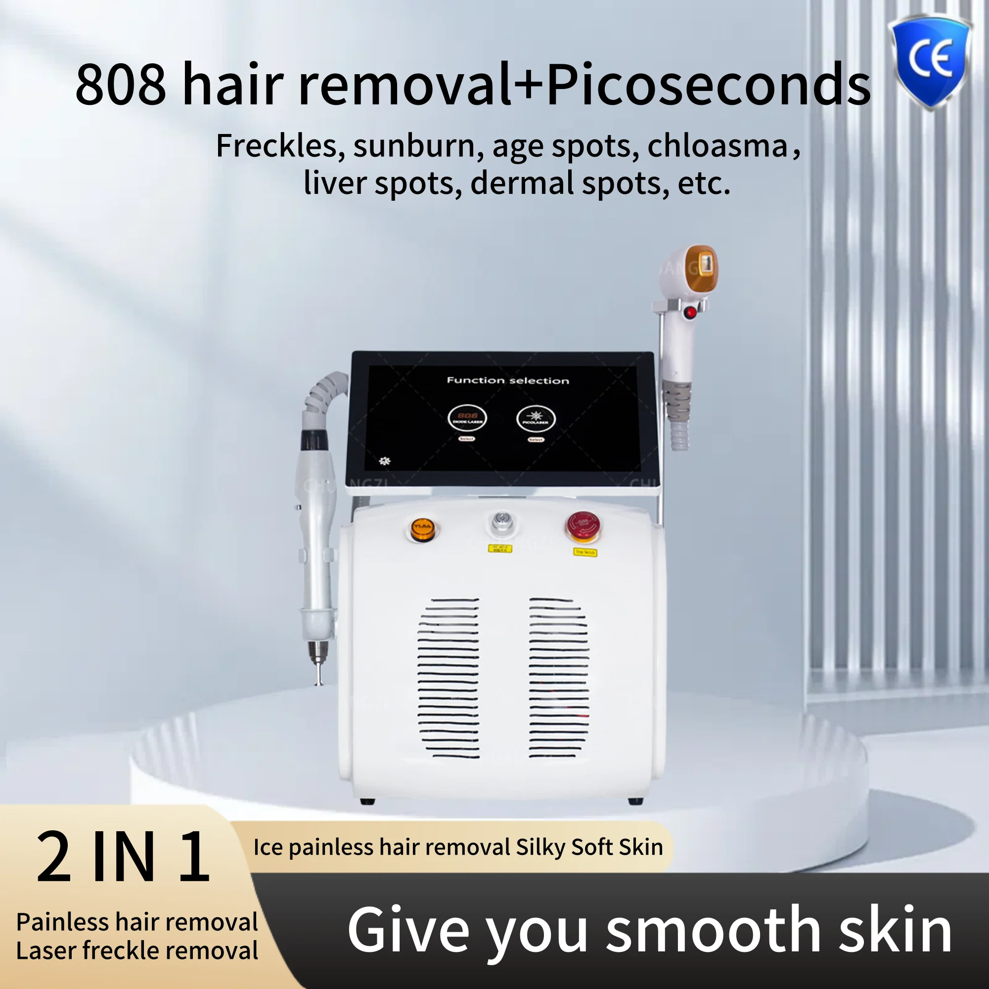 Épilation professionnelle en titane Soprano, Laser à Diode 2 en 1, Pico Ipl Nd Yag, picoseconde, épilation Opt, détatouage