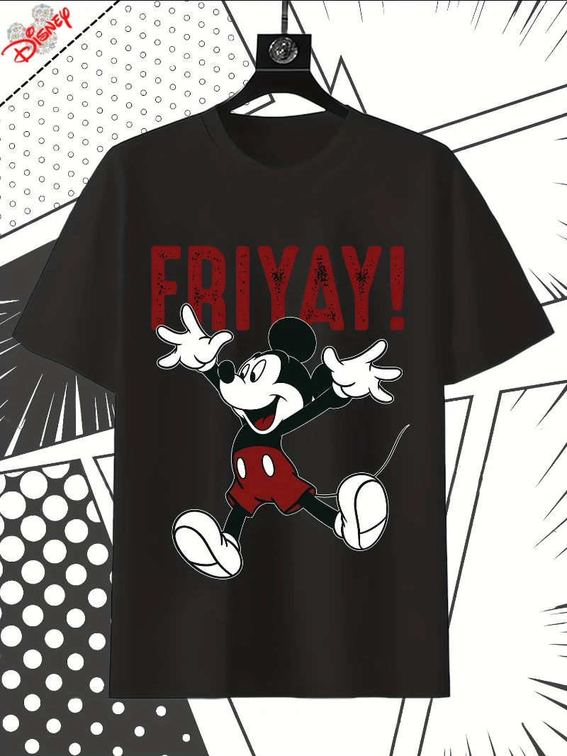 

Disney Mickey & Minnie Mouse Friyday Graphic T-Shirt Women Men Fashion Casual Summer Crew Neck Short Sleeve Sports Loose Top