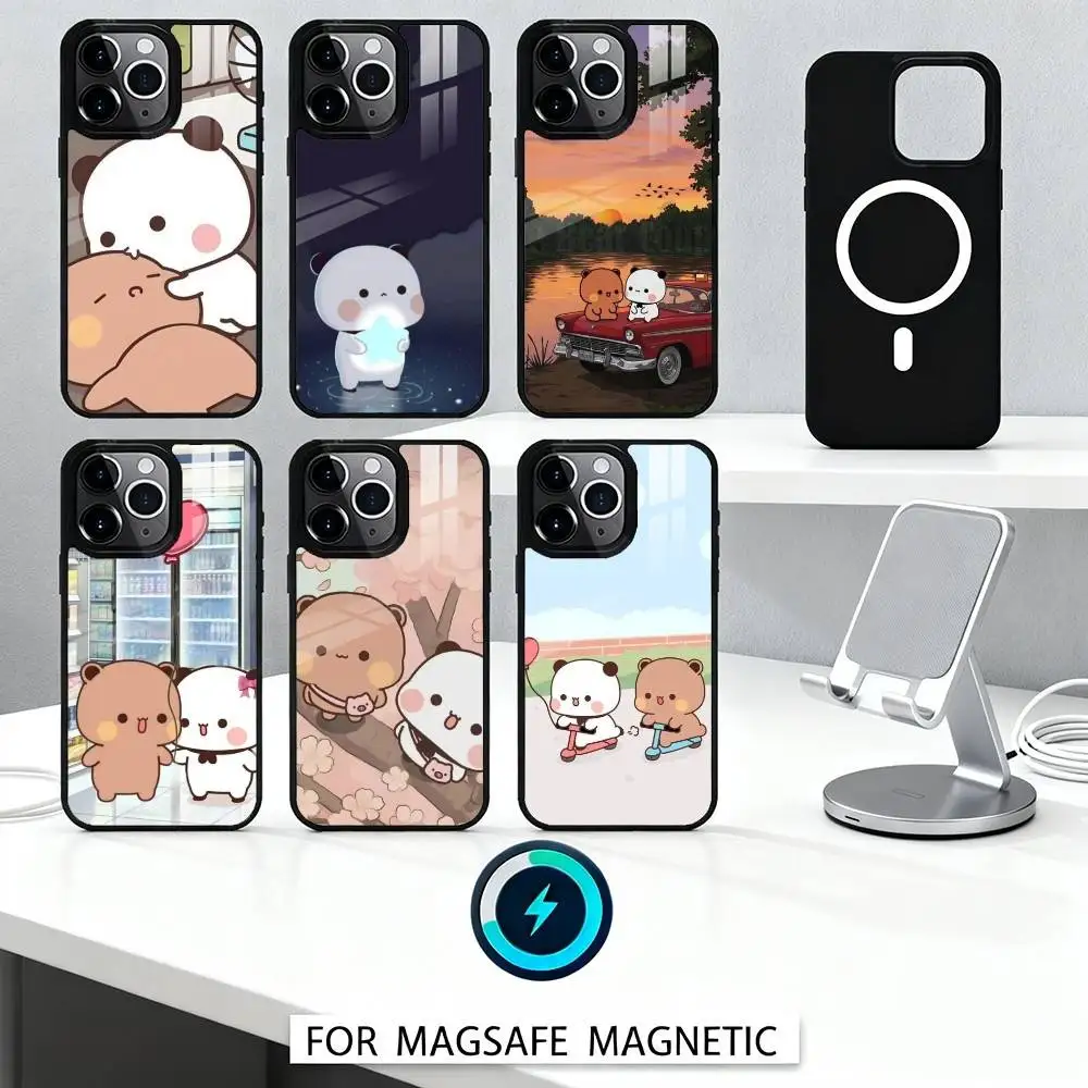 

Cute BuBu D-DuDu Phone Case For iPhone17,16,15,14,13,12,Pro,Max,Magnetic For Magsafe Wireless Charging