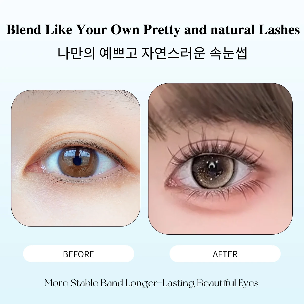 Natural Wispy Magnetic Eyelashes 48 Clusters No-Glue Reusable False Eyelash Fluffy Curl Lashes for Girls