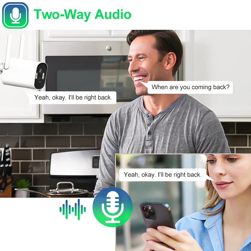 Outdoor Solar Surveillance Camera Low Power Consumption Waterproof PIR Detection HD Full Color Night Vision with Voice Intercom