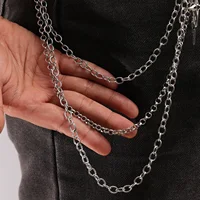 Mode Punk multicouche métal étoile pendentif pantalon chaîne Hip Hop taille porte-clés jean chaîne femmes à la mode bijoux accessoires cadeaux 6