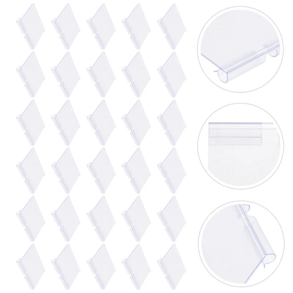 

60Pcs Shelf Label Holder Plastic Clear Price Tag Holder Label Paper Inserts for Supermarket Store Display Shelf Labels