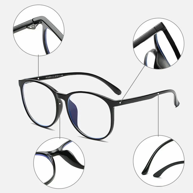 0 bis -4,0 helle/matte Farbe Myopie-Brille, ultraleicht, großer Rahmen, Anti-Blaulicht-Myopie-Brille, Harz-Brillengläser – Detail 3