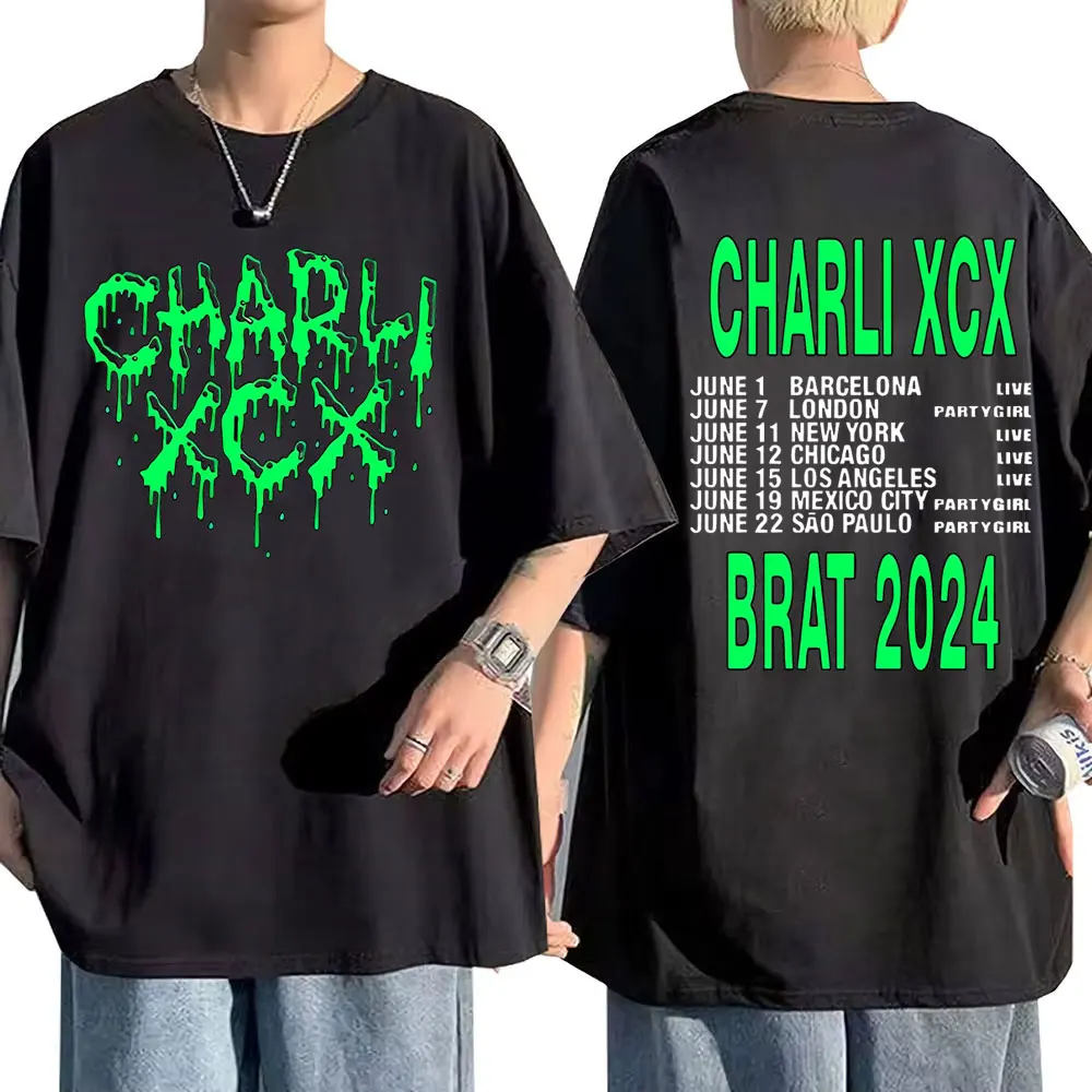 

Limited Charli Xcx Brat 2024 T-shirts Men Women Clothing Fashion Trend Short Sleeve Tshirt Male Cotton Casual Oversized T Shirts