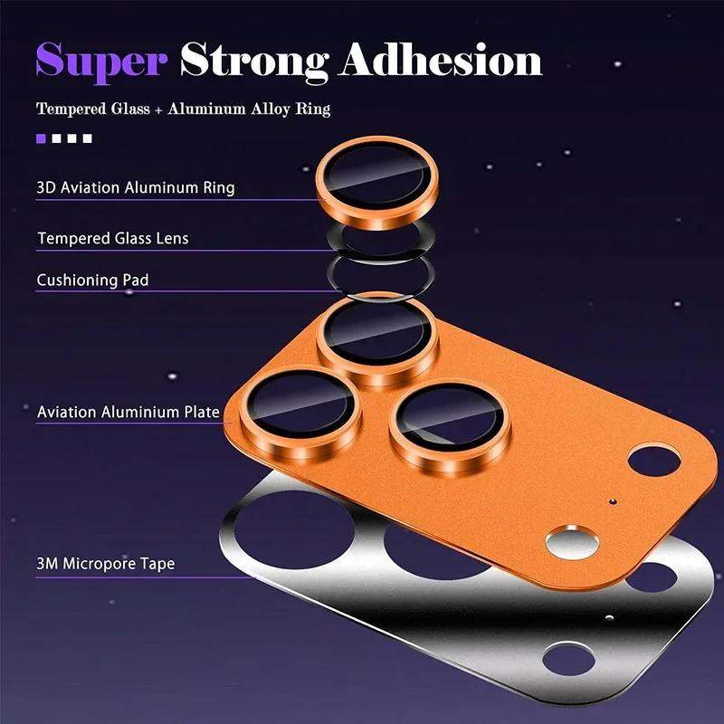 Metal Tempered Glass Camera Screen Full Protective Cover For Phone 17 Pro Max 17 Pro Strong Adsorption Camera Lens Protector