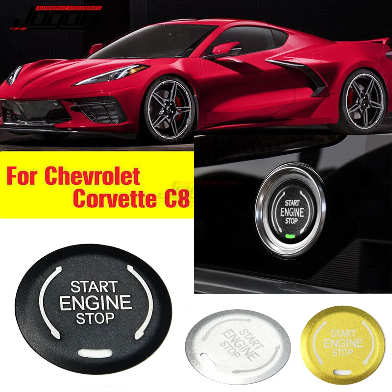 

Для Corvette C8 Z51 2020 2021 2022 2023, алюминиевый сплав, кнопка запуска двигателя, стоп, крышка, наклейка, аксессуары для интерьера