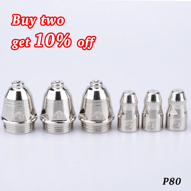 20PCS P80 Authentic Original Black Wolf Air Plasma Nozzle Electrode Tip about Plasma Cutter CNC Cutting Consumables
