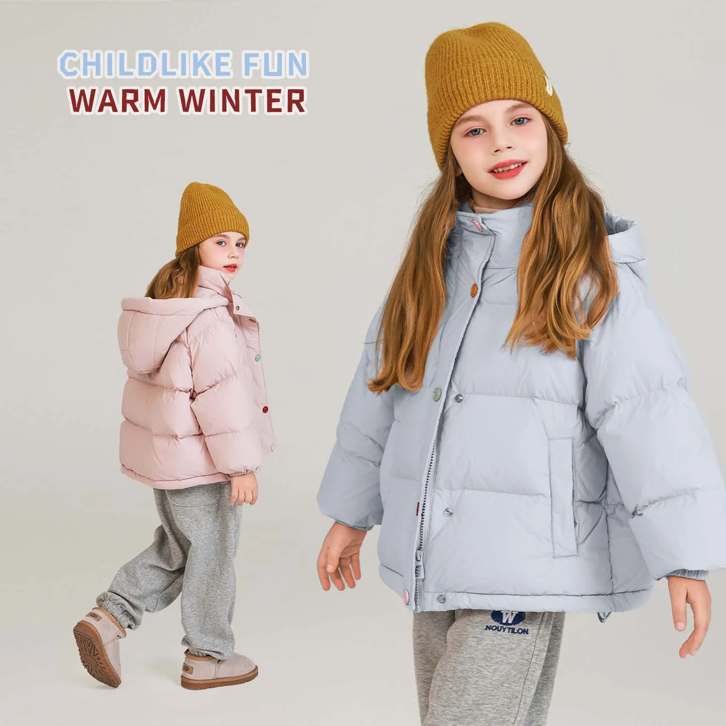 Winter Children Girls Parkas Cotton Padded Colorful Button Zipper 4-12Yrs Kids Girls Jackets Korean Junior Girls Outerwear Coats