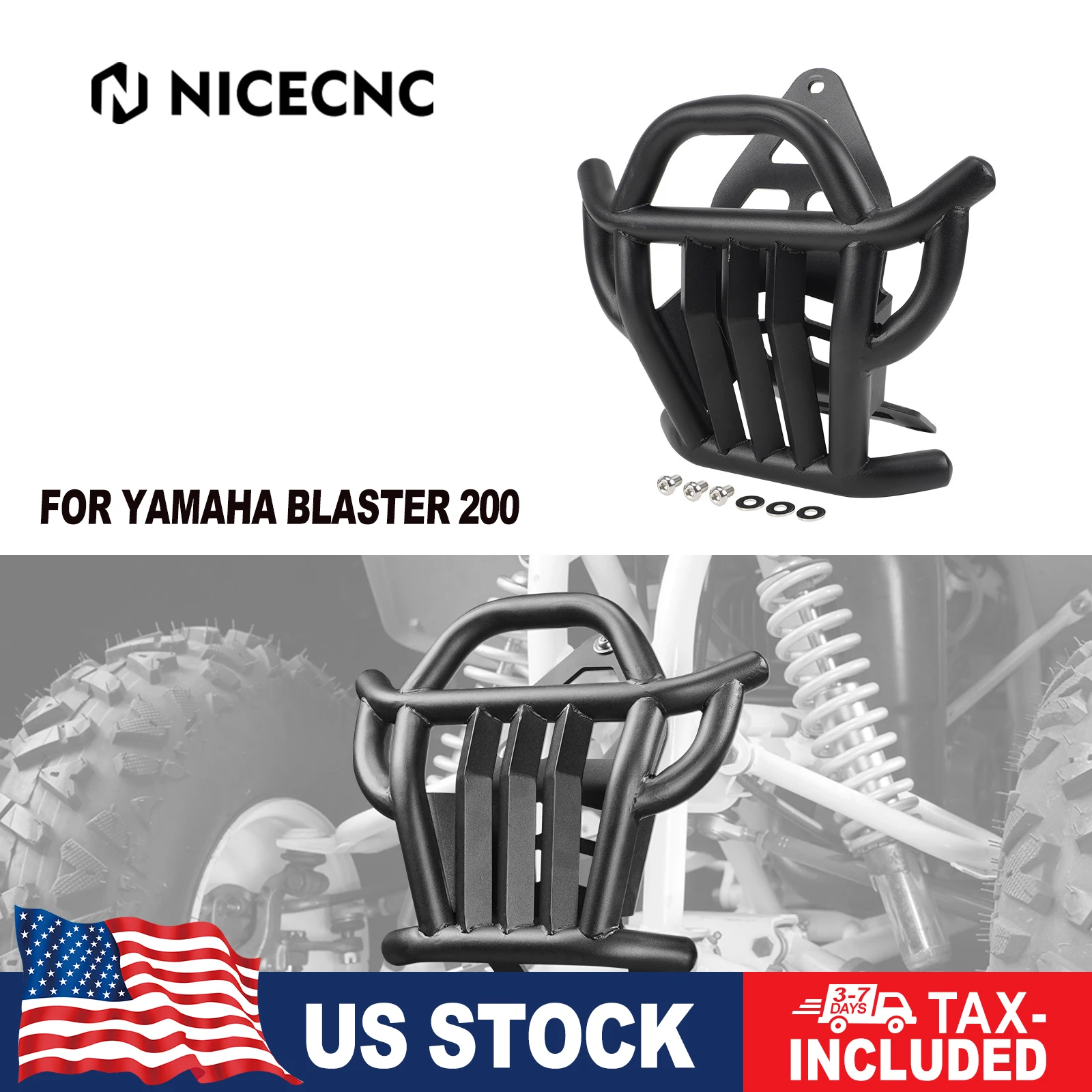 

Передний бампер NICECNC Blaster 200 для квадроцикла Yamaha Blaster 200 1988-2006 OEM 3JM-2845N-30-00, алюминиевый сплав, защитный амортизатор