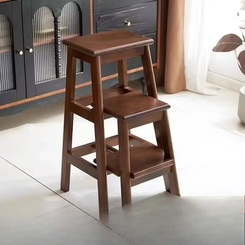 Solid wood high stair stool dual-purpose two-in-one, stair chair small edge flower stand shoe changing stool