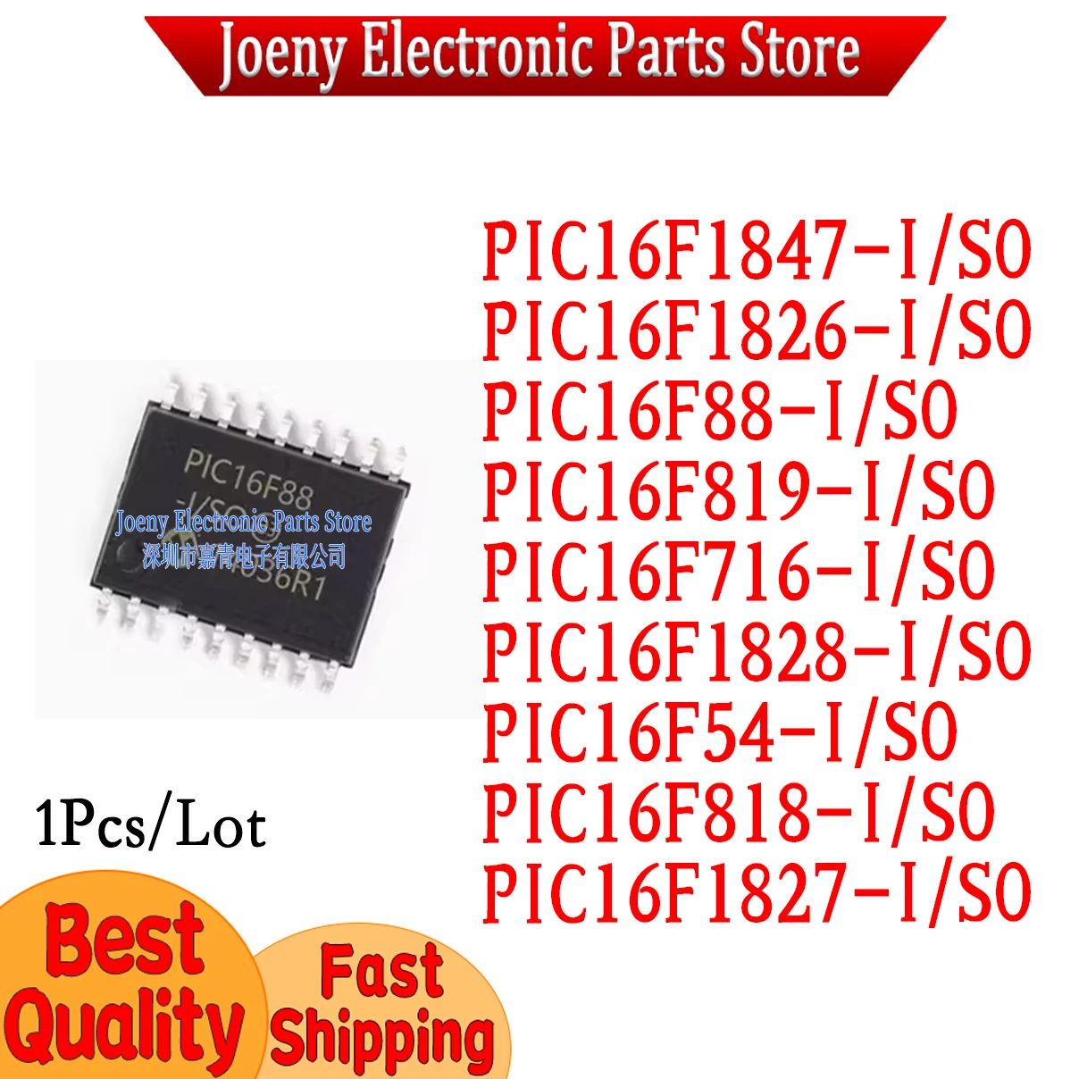 

PIC16F54 PIC16F88 PIC16F716 PIC16F818 PIC16F819 PIC16F1826 PIC16F1827 PIC16F1828 PIC16F1847 I/SO Plastic Casing