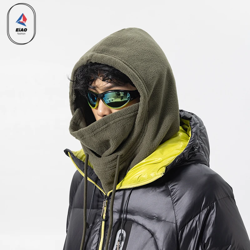 

Eiao Winter Hat Mens Women Outdoor All-round Soft Windproof Drawstring Scarf Hats Leisure Ski Hiking Warm Cold Fleece Sports Cap