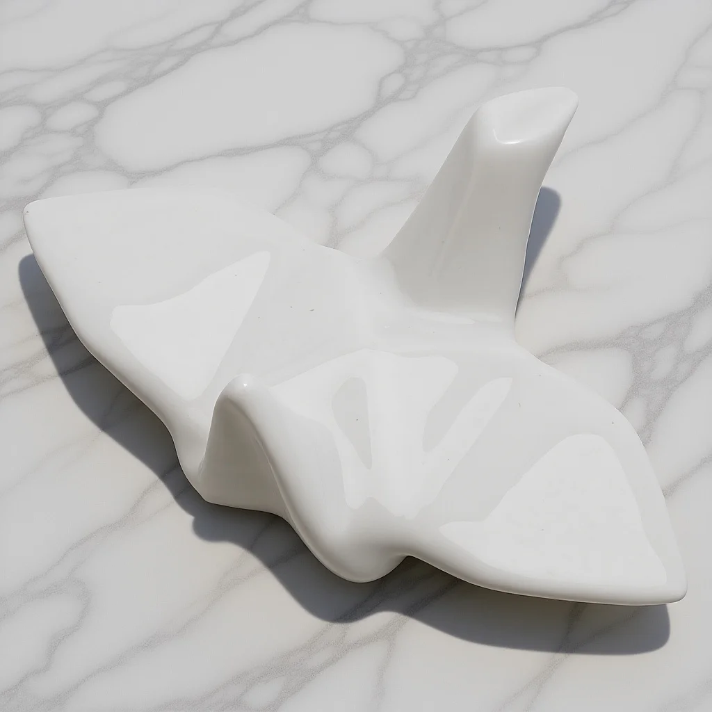 

1Pcs Chopsticks Rests Handmade Ceramic Thousand Paper Crane Shape Elegant Holder Rack for Spoons Forks 5.5x5x3cm White