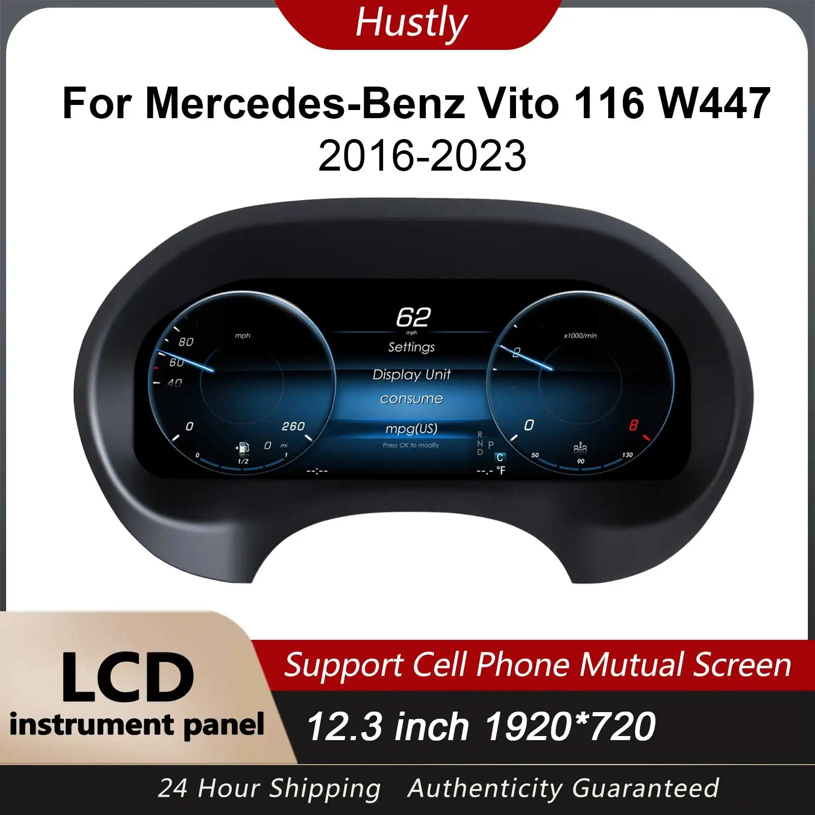 

Цифровая приборная панель кластера для Mercedes-Benz Vito 116 W477 2016-2023, автомобильная приборная панель/беспроводная CarPlay