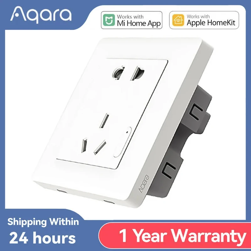 Aqara Smart Wall Socket Plug Time Switch Zigbee Gateway Hub Remote Control Function Safety Door Work With Mi Home Homekit APP