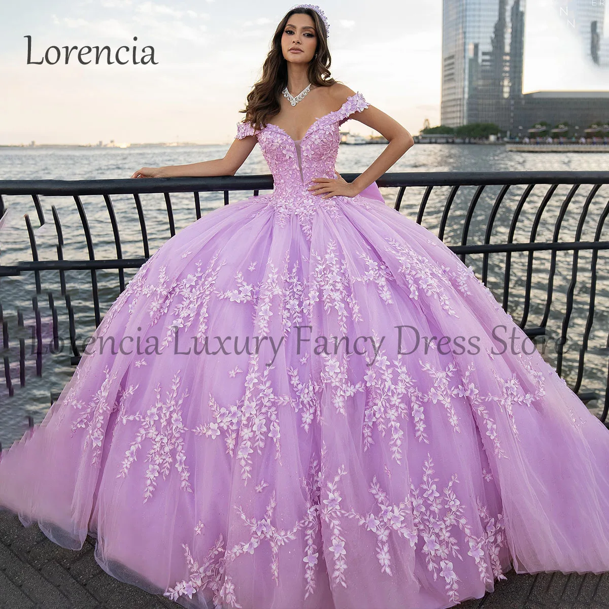 Vestido De quinceañera mexicano, dulce 15 16, princesa 3D, flores, vestido De baile, apliques, corsé De cuentas, Vestidos De XV Anos, 2024