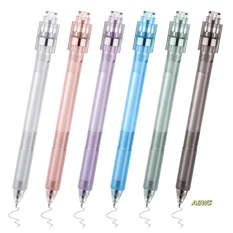 Stylos à Gel anti-Stress, 6 pièces, 0.5Mm, encre noire, pointe Fine, séchage rapide, stylo à bille d'écriture lisse, stylo d'anxiété