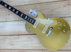 Standard electric guitar, golden top, yellow back, P90 pickup, available in stock, lightning package