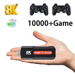 X2 Video Game Stick Dual System Android 12 HD 8K TV Box WiFi 4G 5G Wireless Controller 10000 Game simulator For G64 GBA FC PK Q9