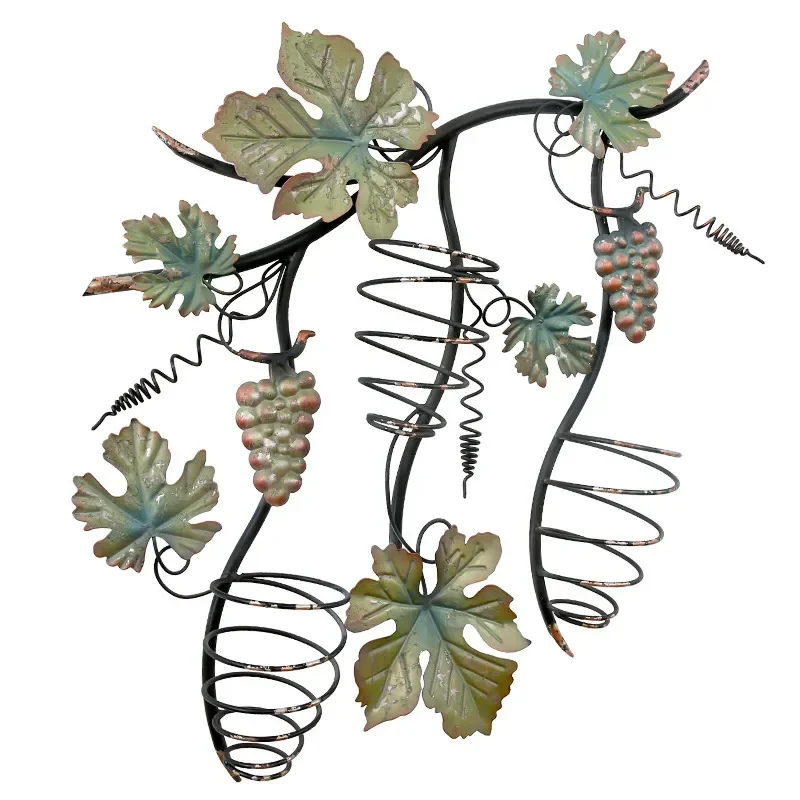 Retro Industrial Wrought Iron Red Wine Rack Wall Hanging Restaurant Home Bar Background Decor Pendant