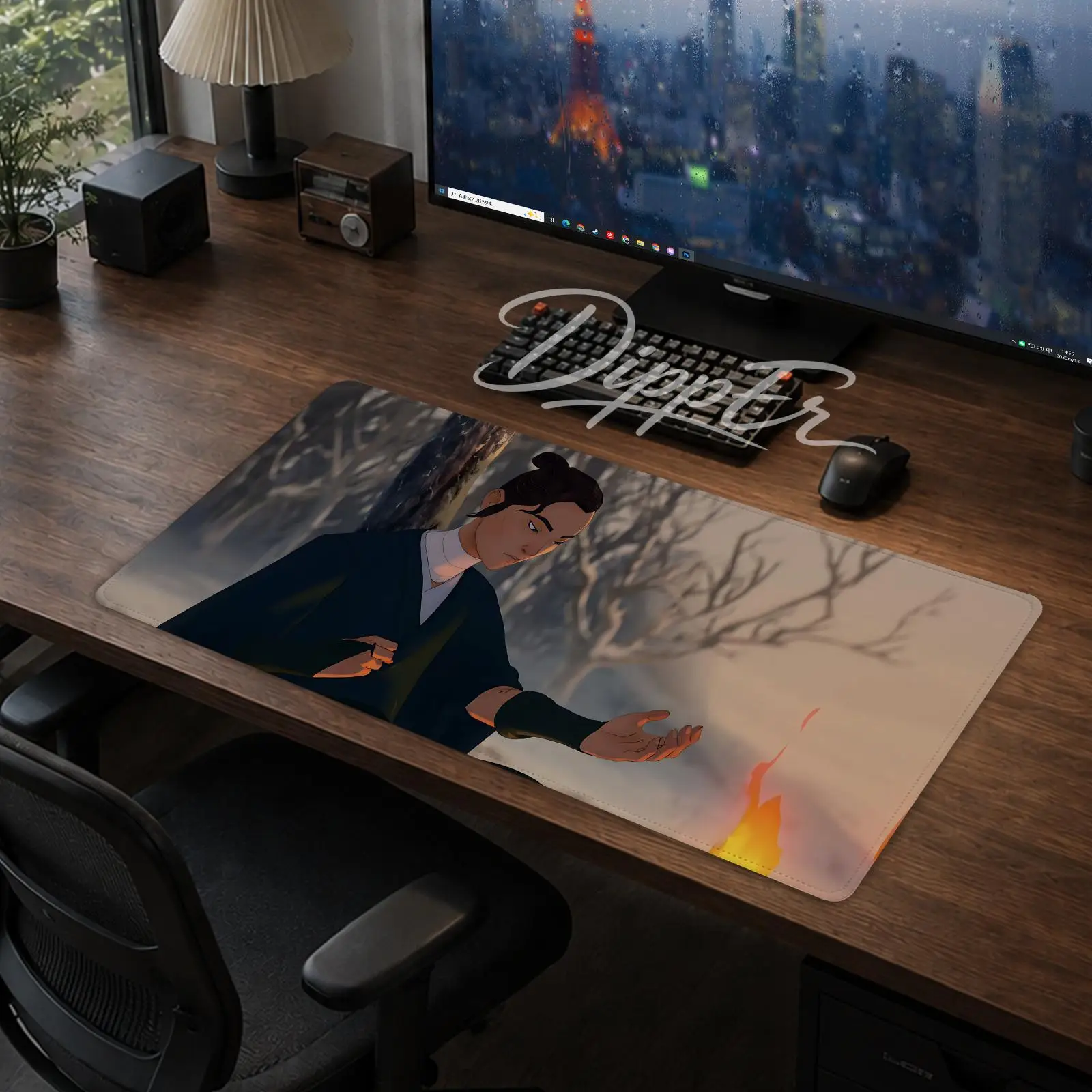 

A-Blue Eye Samurai Mouse Pad Office Large Desk Mat Gaming Mousepad Rubber Bottom Non-Slip Cushion 900X400