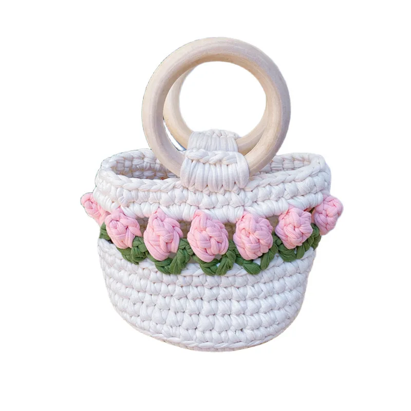 حقيبة توليب منسوجة يدويًا، حقيبة يد كروس، حقيبة مواد محلية الصنع، هدية المنتج النهائي للصديقات والصديقات #5