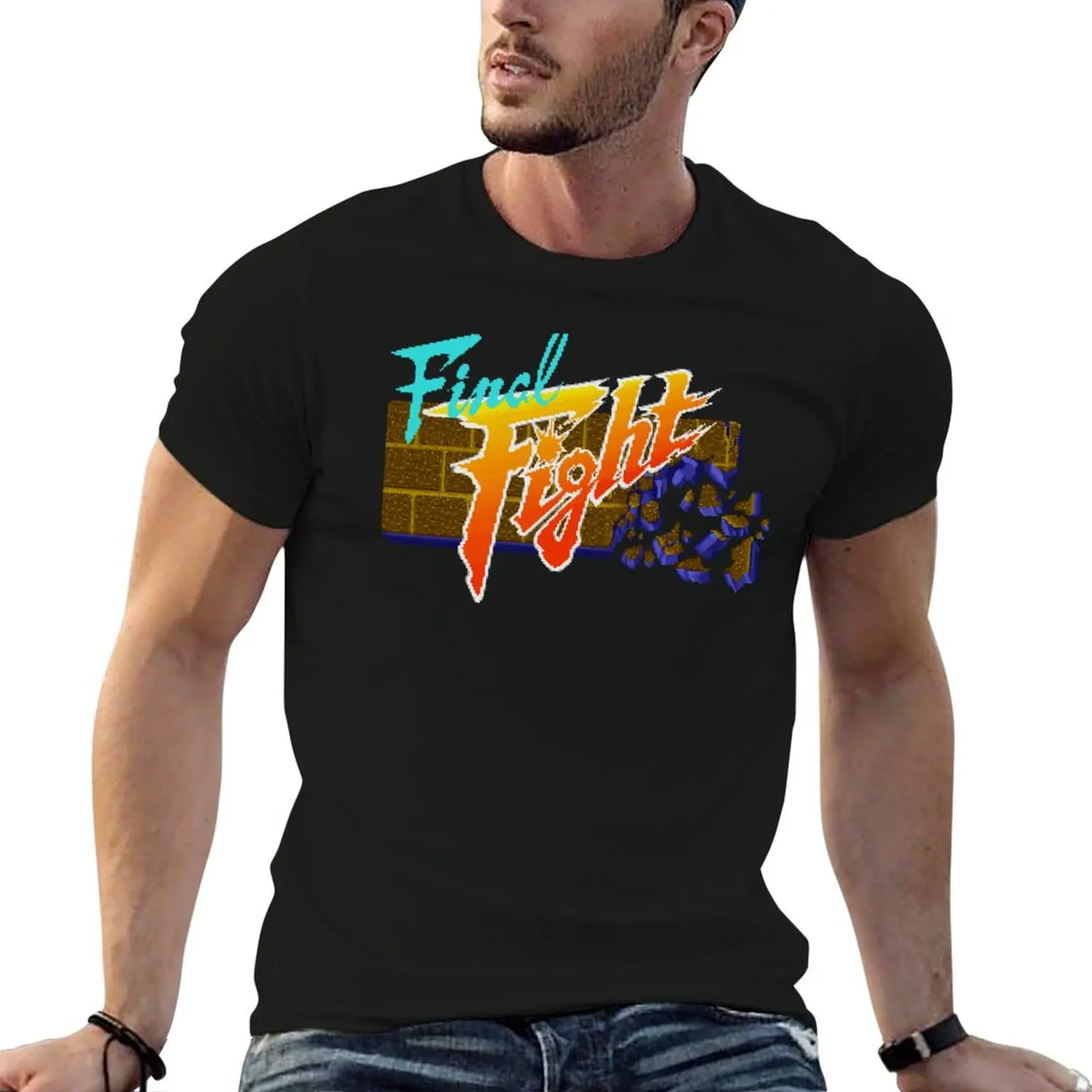 

Final Fight (SNES) Title Screen T-Shirt oversizeds Aesthetic clothing cotton graphic tees mens funny t shirts
