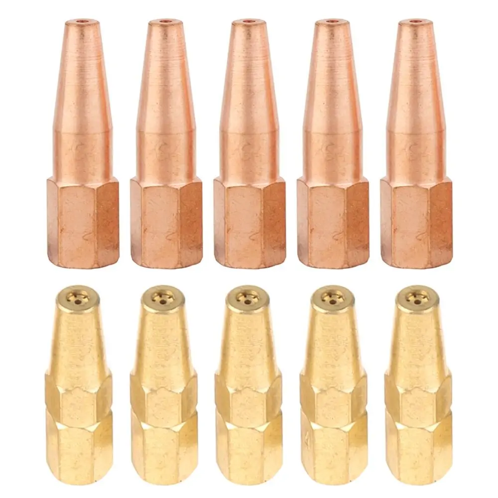 5pcs H01-2 Gas Brazing Torch Nozzle Pure Copper Oxygen Propane Acetylene Liquified Gas Torch Tip