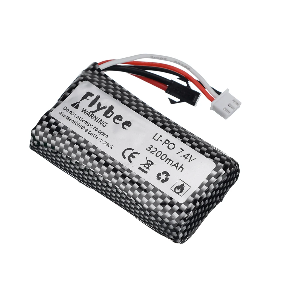 재고 있음 (SM 플러그) 7.4V 3200mAH 25C 18650 리튬 이온 Batery WPL MN99S D90 U12A S033g Q1 H101 RC 자동차 탱크 완구 2S RC 배터리