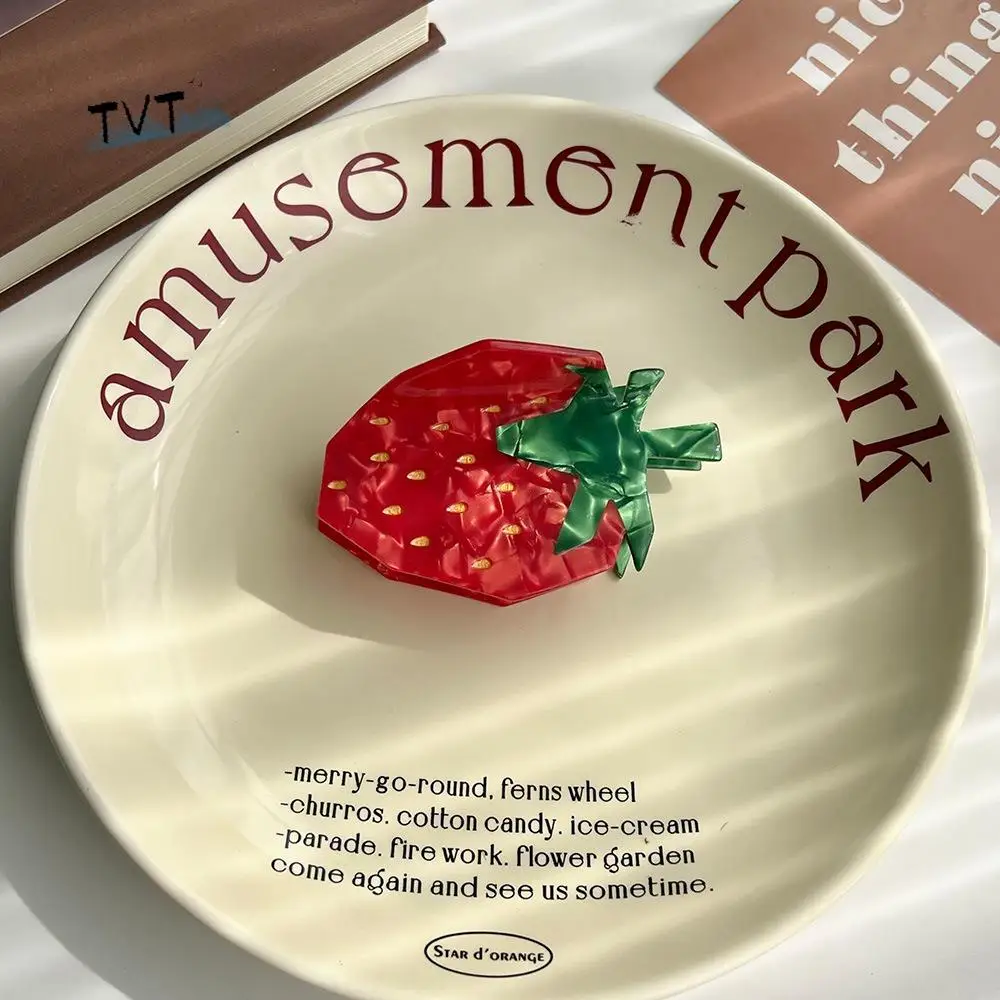 

Cute Strawberry Fruit Hair Grab Durian Pineapple Cartoon Hair Claw Geometry Hairpin Acetic Acid Shark Clip Streetwear