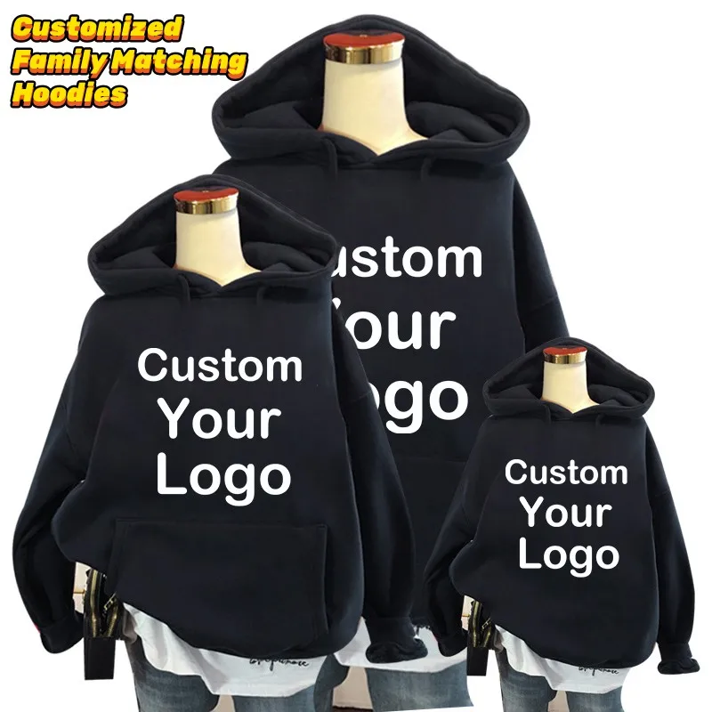 

Mom Dad Me Family Matching Outfits Kids Clothes Hoodies For Men And Women Parent-child Clothing Winter Warm Hooded Sweatshirts