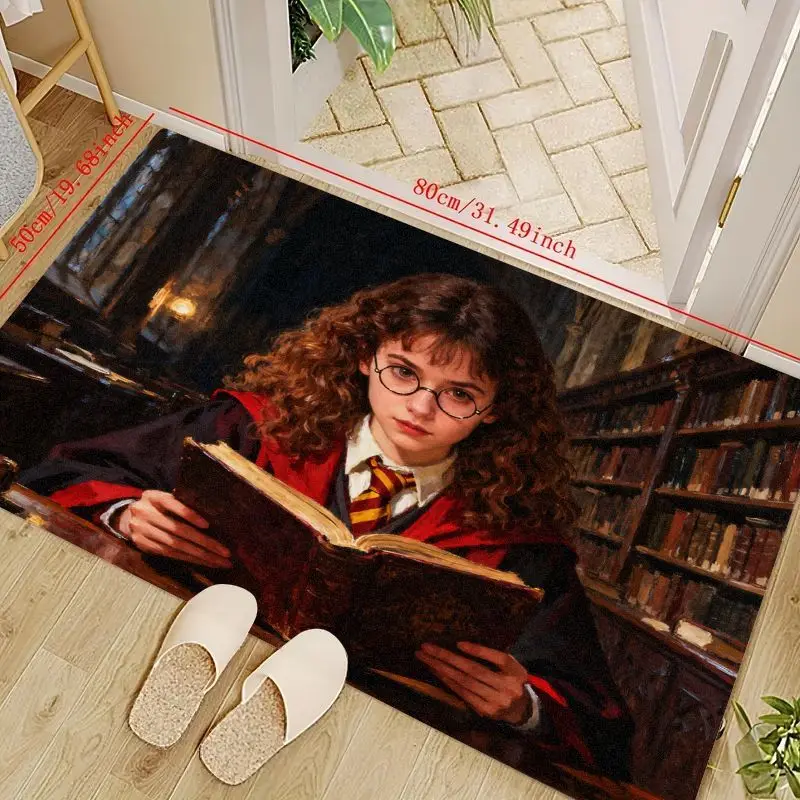 

1 шт. студенческий напольный коврик Hermione Granger Wizard, коврик для чтения книг «Гарри Поттер», нескользящий моющийся декоративный коврик