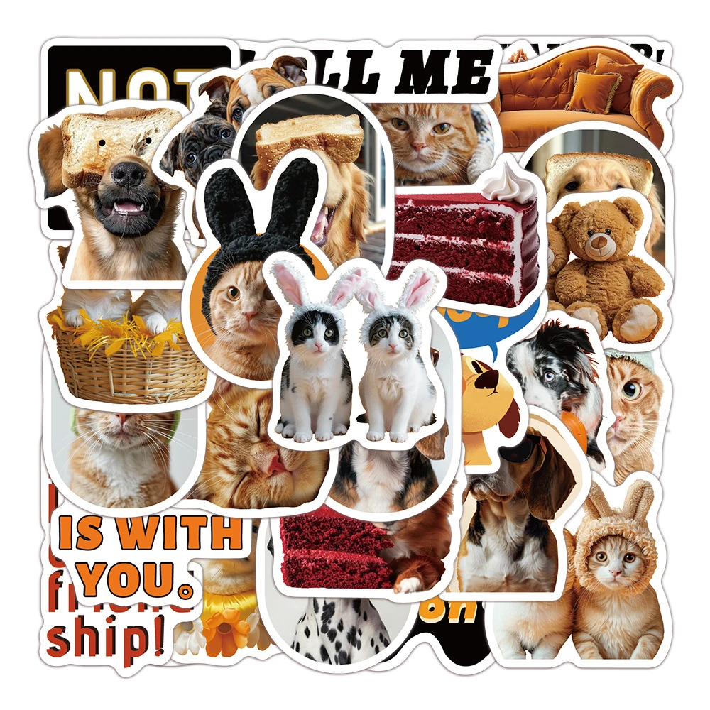 

10/30pcs Kawaii Cat Dog Funny Animal Meme Stickers INS Style Cute Decoration Decals Waterproof DIY Scrapbook Laptop