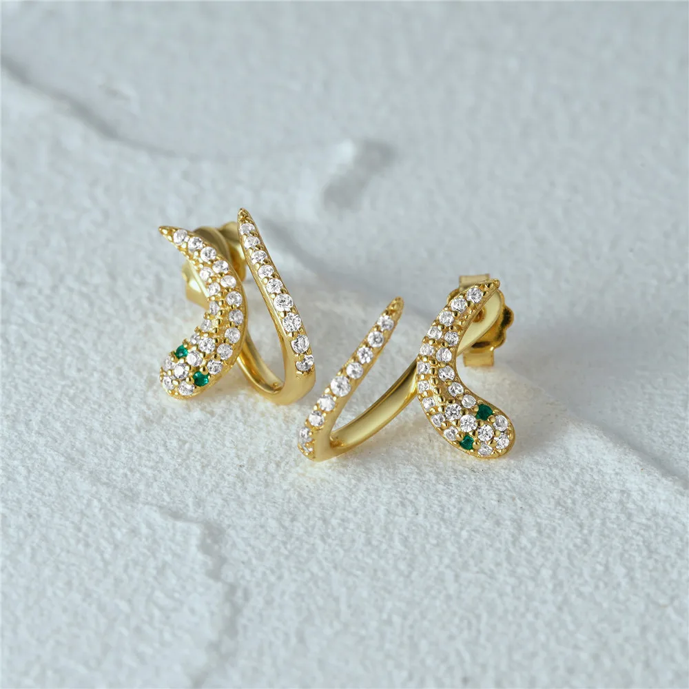 

Женские серьги из серебра 925 пробы, в форме змеи