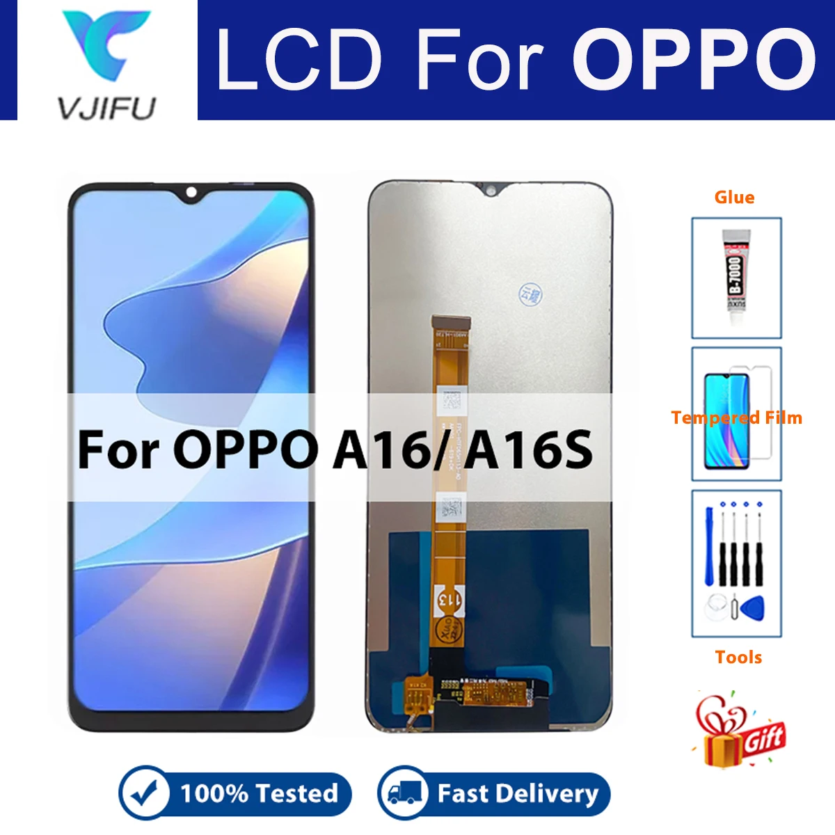 

Screen For OPPO A16 A16S CPH2269 CPH2271 LCD Display Touch Panel Digitizer Assembly Replacement Repair Parts 100% Tested