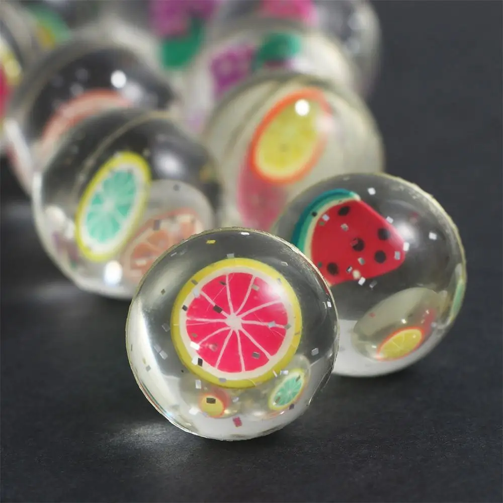 10pcs/lot  Gift Funny  Clear Floating Bouncing Balls Jumping Balls Fruits Bouncy Balls
