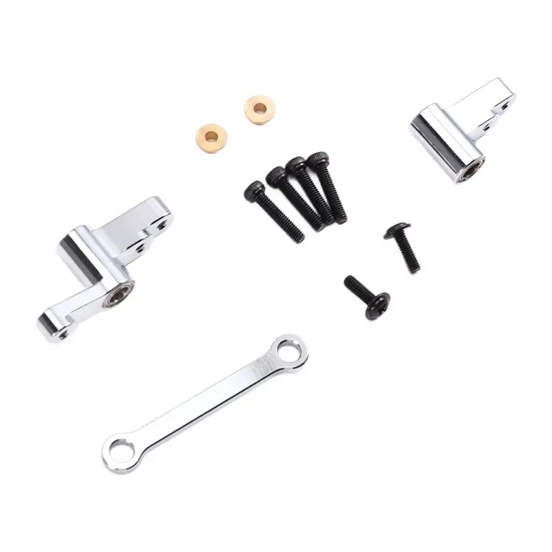 Per MJX 1/14 14301/14302 14303 14304 RC Auto Sterzo Anteriore Assemblaggio + Cuscinetti Kit-Argento Aggiornamenti Set di Accessori