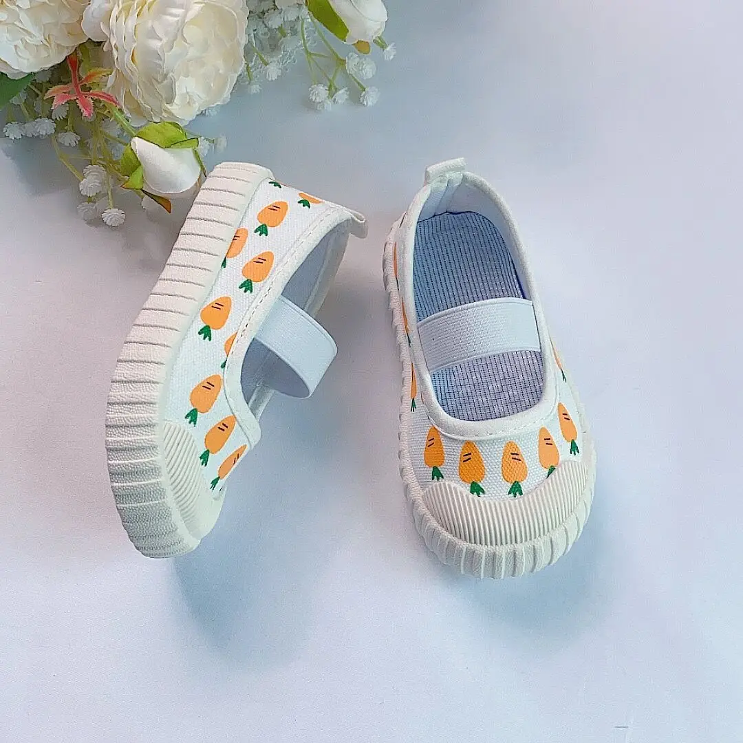 Baby Girl Spring Autumn  New Kids Canvas Shoes Children Casual Sneakers Cartoon Style Soft Bottom First Walkers Shoes