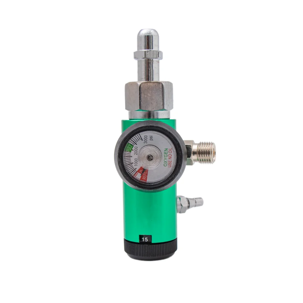 Aluminum Brass Oxygen Pressure Regulator CGA540 Medical Oxygen Regulator with Check Valve