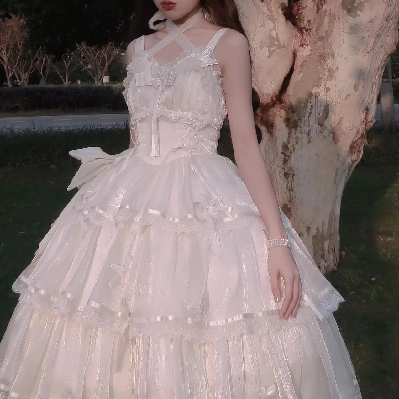

Miss Flora JSK Lolita Dress Flower Wedding Lolita Gorgeous French Sweet Strap Birthday Dress Dress
