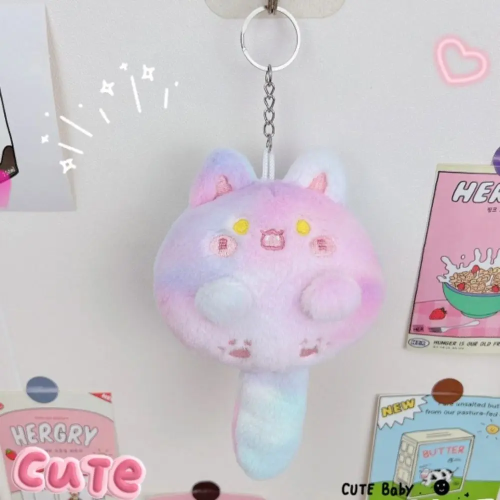 LLavero de peluche de gato de cola larga con colgante, gato bonito de dibujos animados, juguete de peluche de cola suave de 12CM, llavero de gato de peluche suave Kawaii, juguetes para niños
