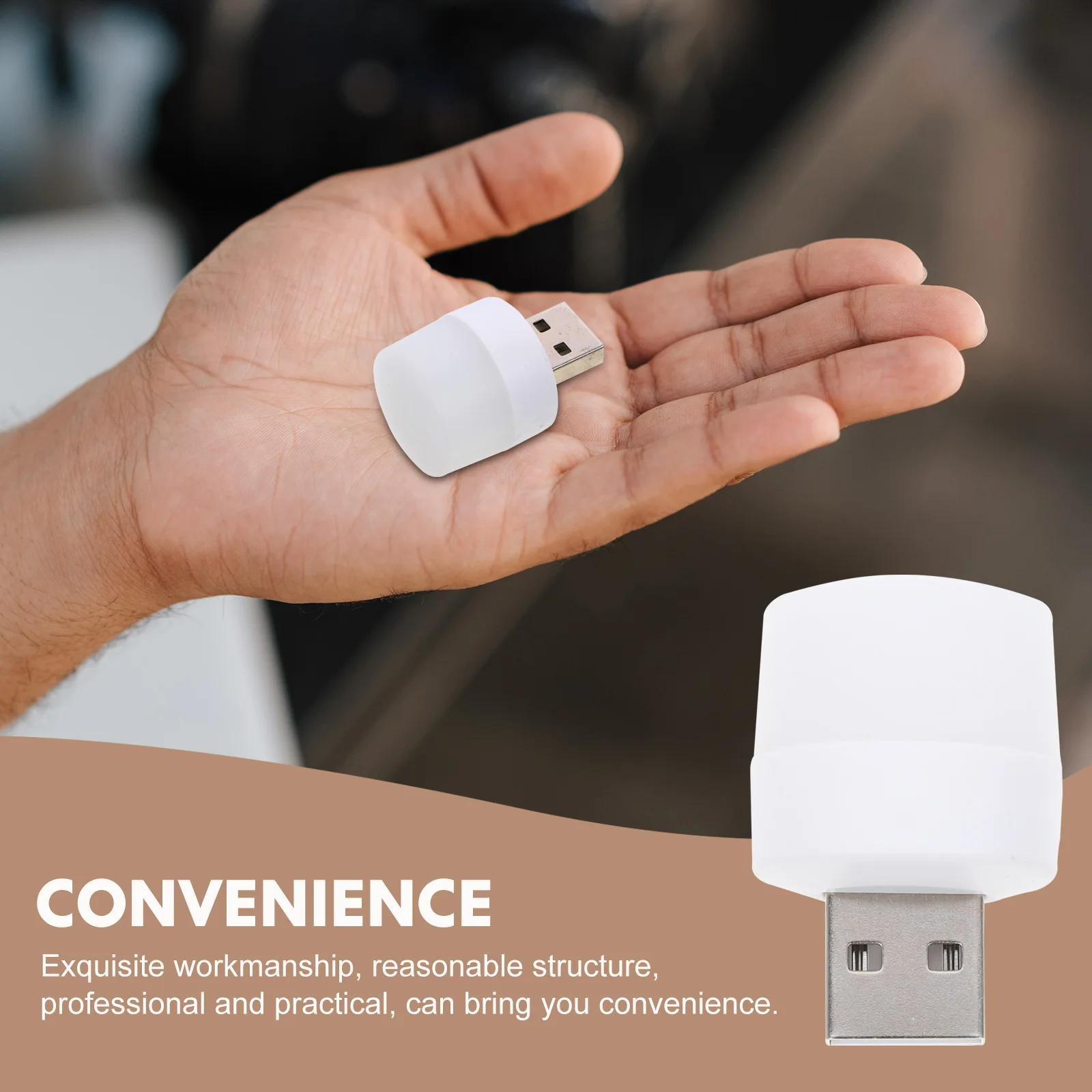 

10pcs Portable Led Night Light Usb Powered Mini Lamp Ambient Illumination Car Interior Frosted Shade Soft Lighting Compact