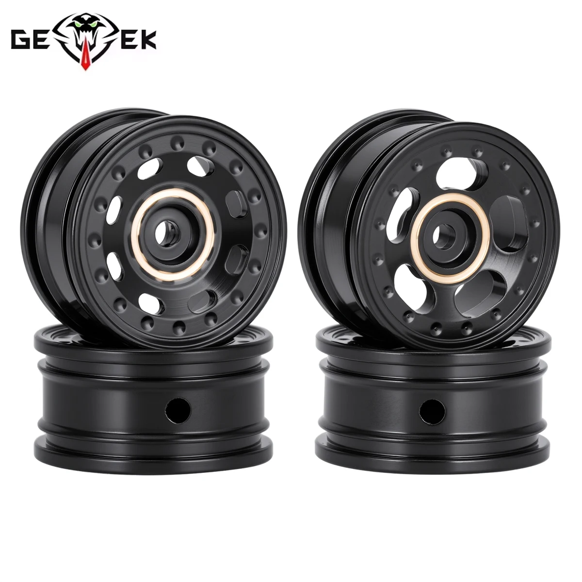 0.7 Inch Black Brass Wheel Rims Hub for 1/30 Axial SCX30 Jeep Wrangler JLU Ford Bronco RC Crawler Car Upgrade